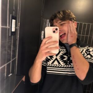 Black and White Patterned Sweater